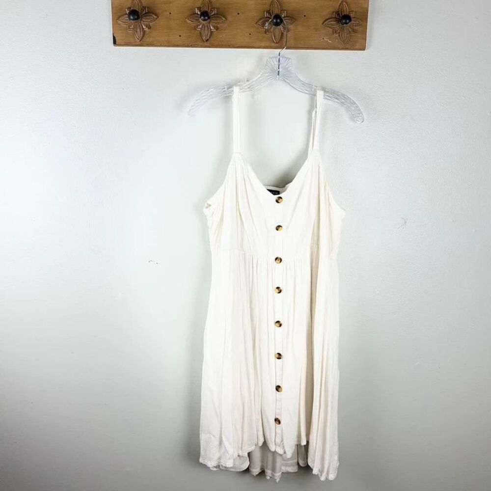Torrid White Button Front Midi Sundress Size 2 Smocked Boho